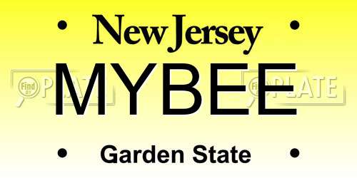 MYBEE New Jersey License Plate