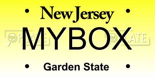 MYBOX New Jersey License Plate