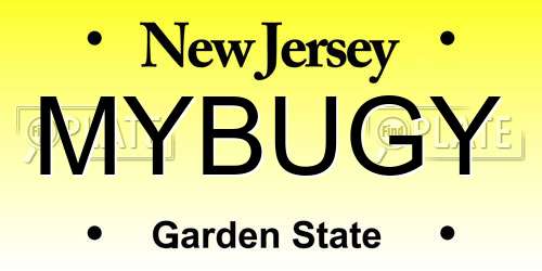 MYBUGY New Jersey License Plate