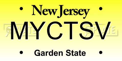 MYCTSV New Jersey License Plate