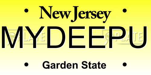 MYDEEPU New Jersey License Plate