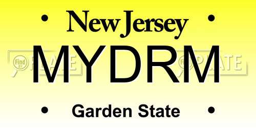 MYDRM New Jersey License Plate