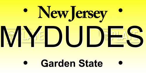 MYDUDES New Jersey License Plate