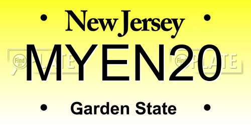 MYEN20 New Jersey License Plate