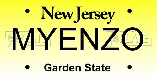 MYENZO New Jersey License Plate