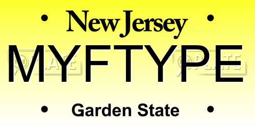 MYFTYPE New Jersey License Plate