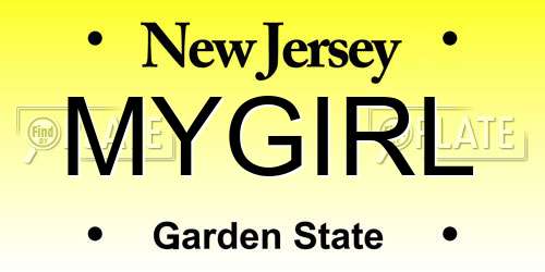 MYGIRL New Jersey License Plate