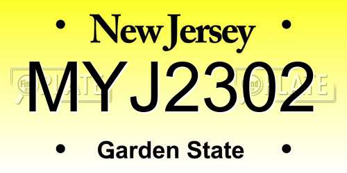 MYJ2302 New Jersey License Plate