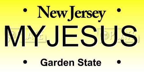MYJESUS New Jersey License Plate