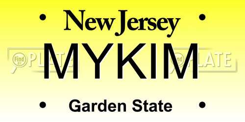 MYKIM New Jersey License Plate