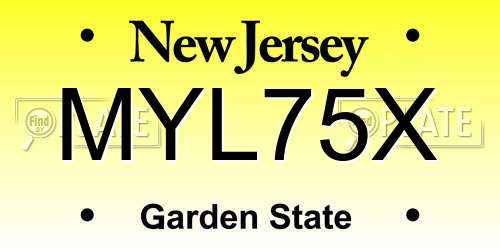 MYL75X New Jersey License Plate