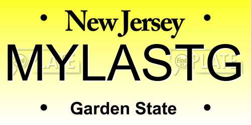 MYLASTG New Jersey License Plate