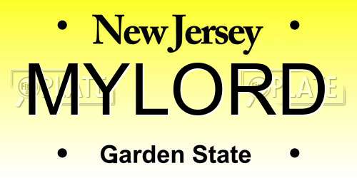MYLORD New Jersey License Plate