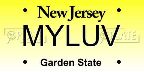 MYLUV New Jersey License Plate