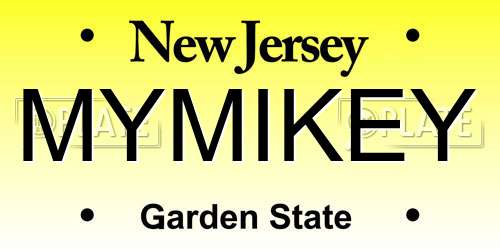 MYMIKEY New Jersey License Plate