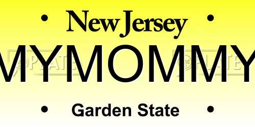 MYMOMMY New Jersey License Plate