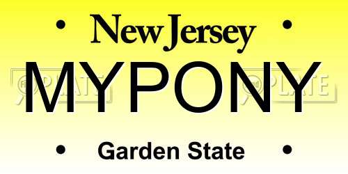 MYPONY New Jersey License Plate