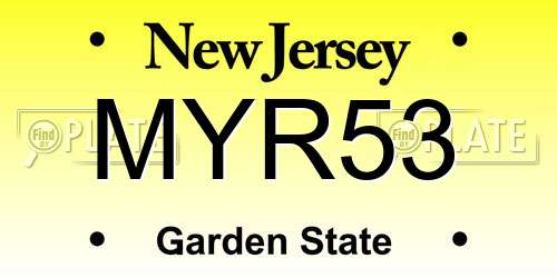 MYR53 New Jersey License Plate