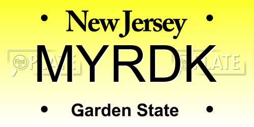 MYRDK New Jersey License Plate