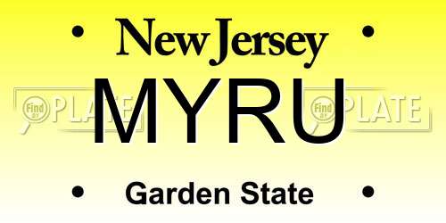 MYRU New Jersey License Plate