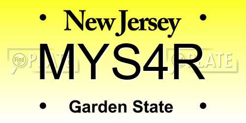 MYS4R New Jersey License Plate