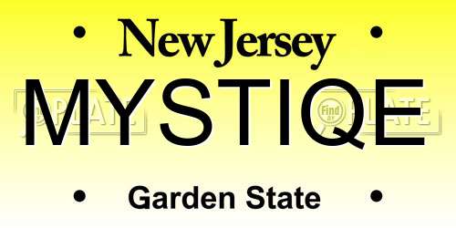 MYSTIQE New Jersey License Plate
