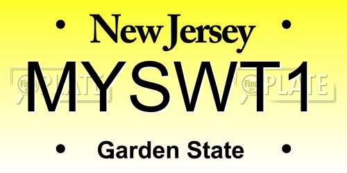 MYSWT1 New Jersey License Plate