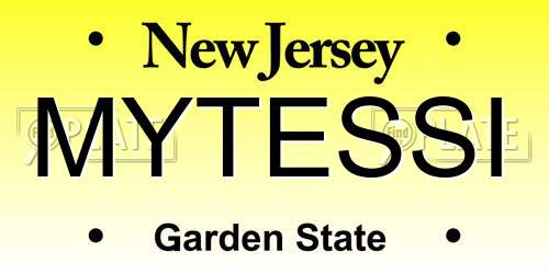 MYTESSI New Jersey License Plate