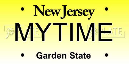 MYTIME New Jersey License Plate
