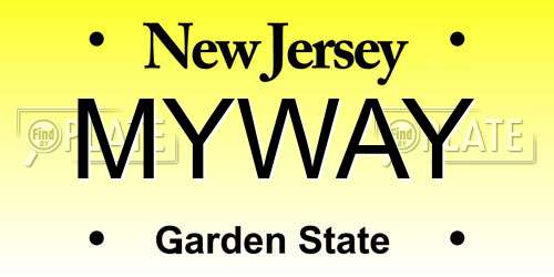 MYWAY New Jersey License Plate
