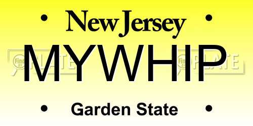 MYWHIP New Jersey License Plate
