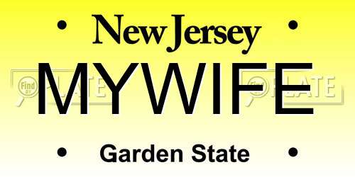 MYWIFE New Jersey License Plate