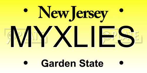 MYXLIES New Jersey License Plate