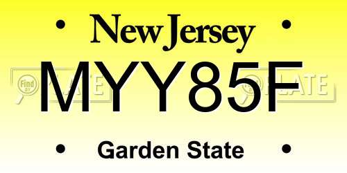 MYY85F New Jersey License Plate