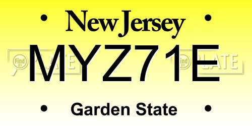 MYZ71E New Jersey License Plate