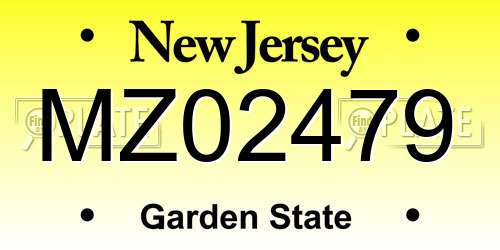 MZ02479 New Jersey License Plate