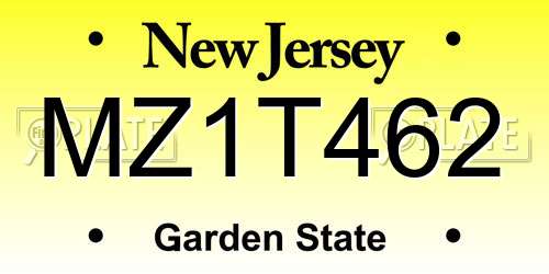 MZ1T462 New Jersey License Plate