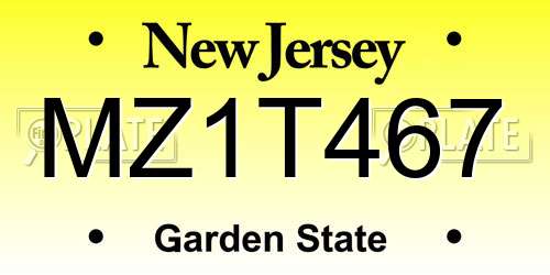 MZ1T467 New Jersey License Plate