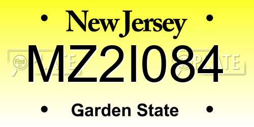 MZ2I084 New Jersey License Plate