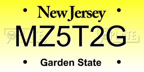 MZ5T2G New Jersey License Plate