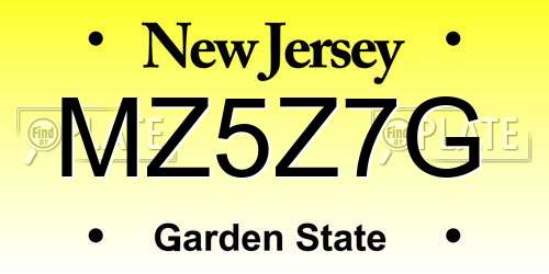 MZ5Z7G New Jersey License Plate
