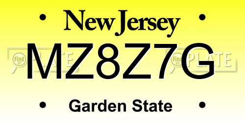 MZ8Z7G New Jersey License Plate