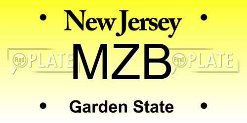 MZB New Jersey License Plate