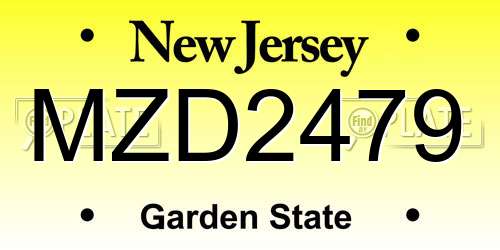 MZD2479 New Jersey License Plate
