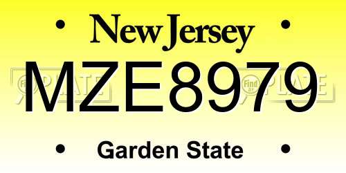 MZE8979 New Jersey License Plate