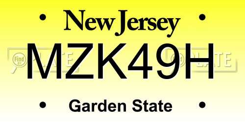 MZK49H New Jersey License Plate