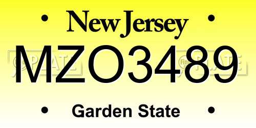 MZO3489 New Jersey License Plate