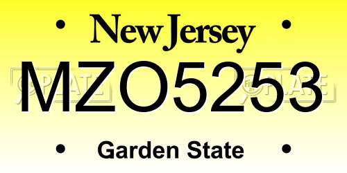 MZO5253 New Jersey License Plate