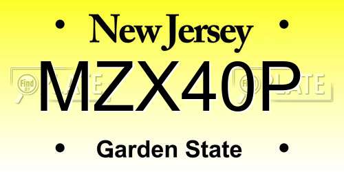 MZX40P New Jersey License Plate