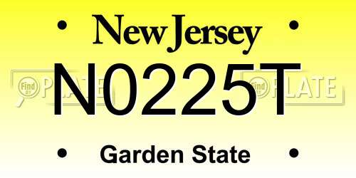 N0225T New Jersey License Plate